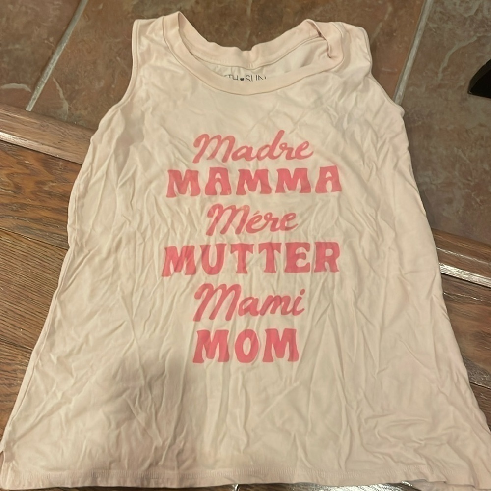 EUC Fifth Sun Light Pink Mom Tank Top Size Medium - Picture 2 of 5